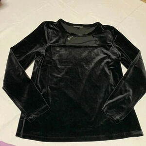 Inc International Concepts Women’s Black Velvet Top,Size L.
